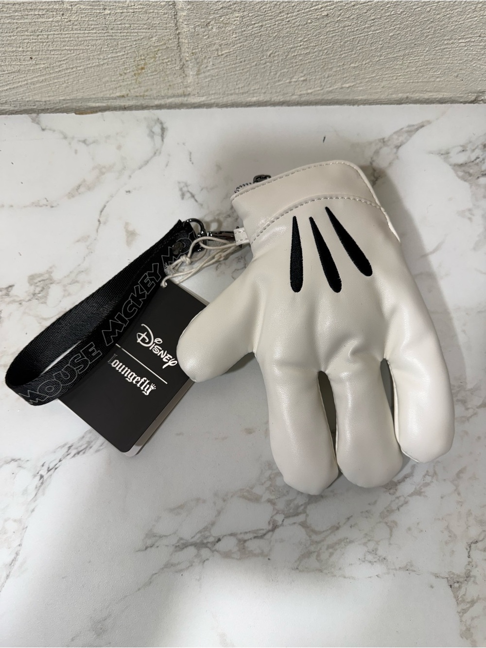 Loungefly White & Black Mickey Glove Key/Card Holder with Branded Lanyard